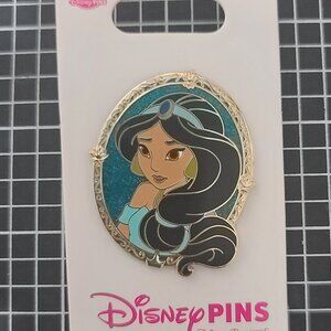 Disney Parks Princess Jasmine Portrait Glitter Pin - NEW
